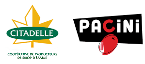 Logos Citadelle et Restaurants italiens Pacini, illustrant le partenariat entre Citadelle et les restaurants Pacini Inc.