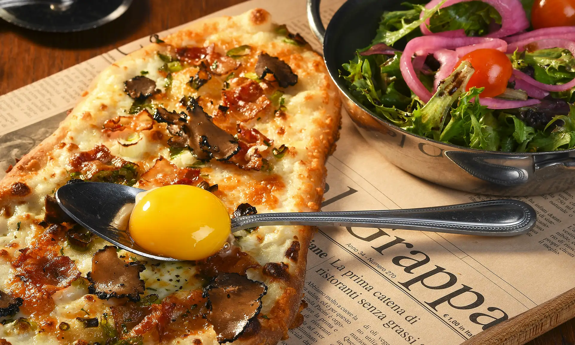 Duetto pizza carbonara et truffes PACINI, deux mini-pizzas signature à partager
