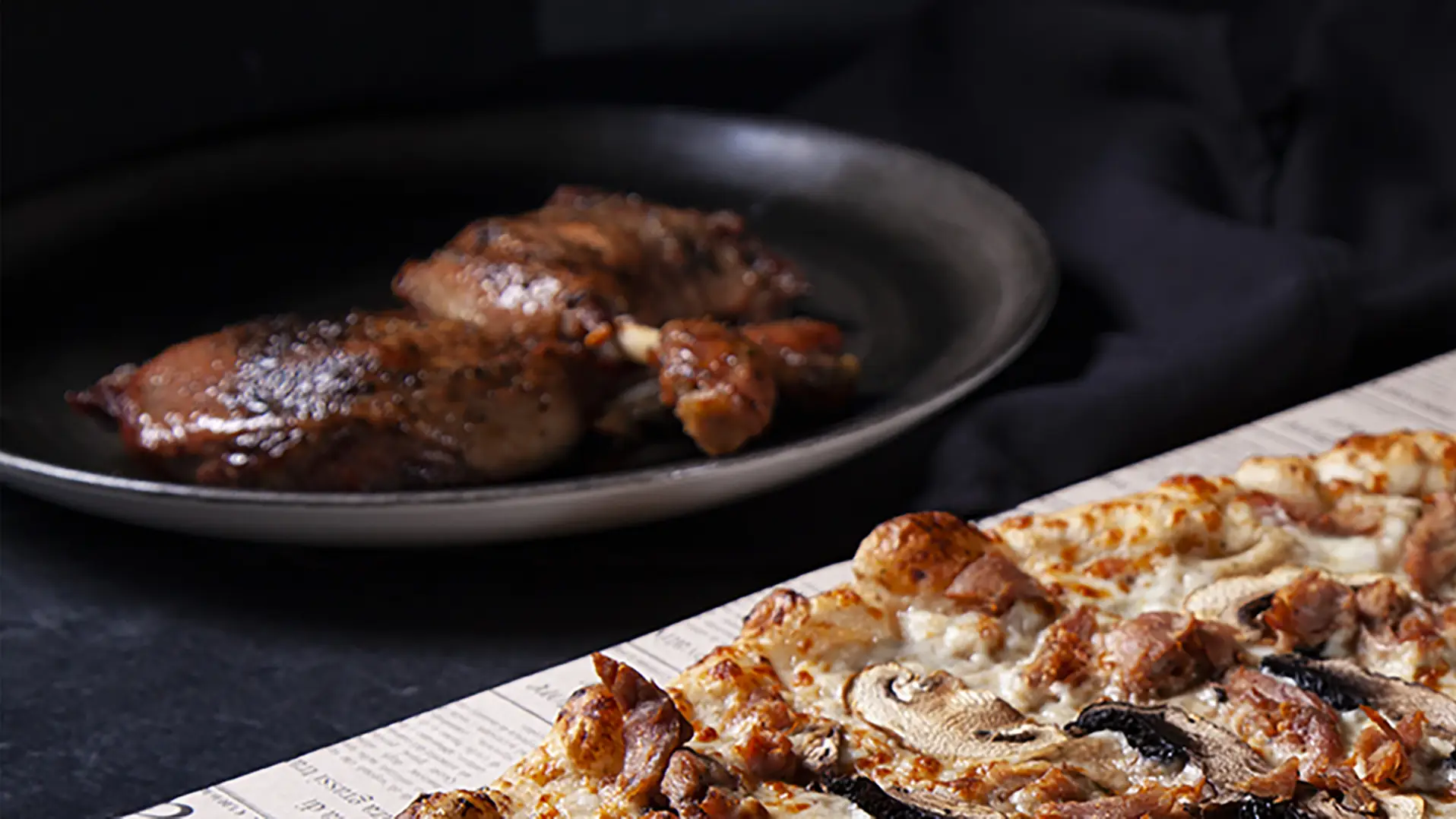 Pizza PACINI au canard confit et champignons