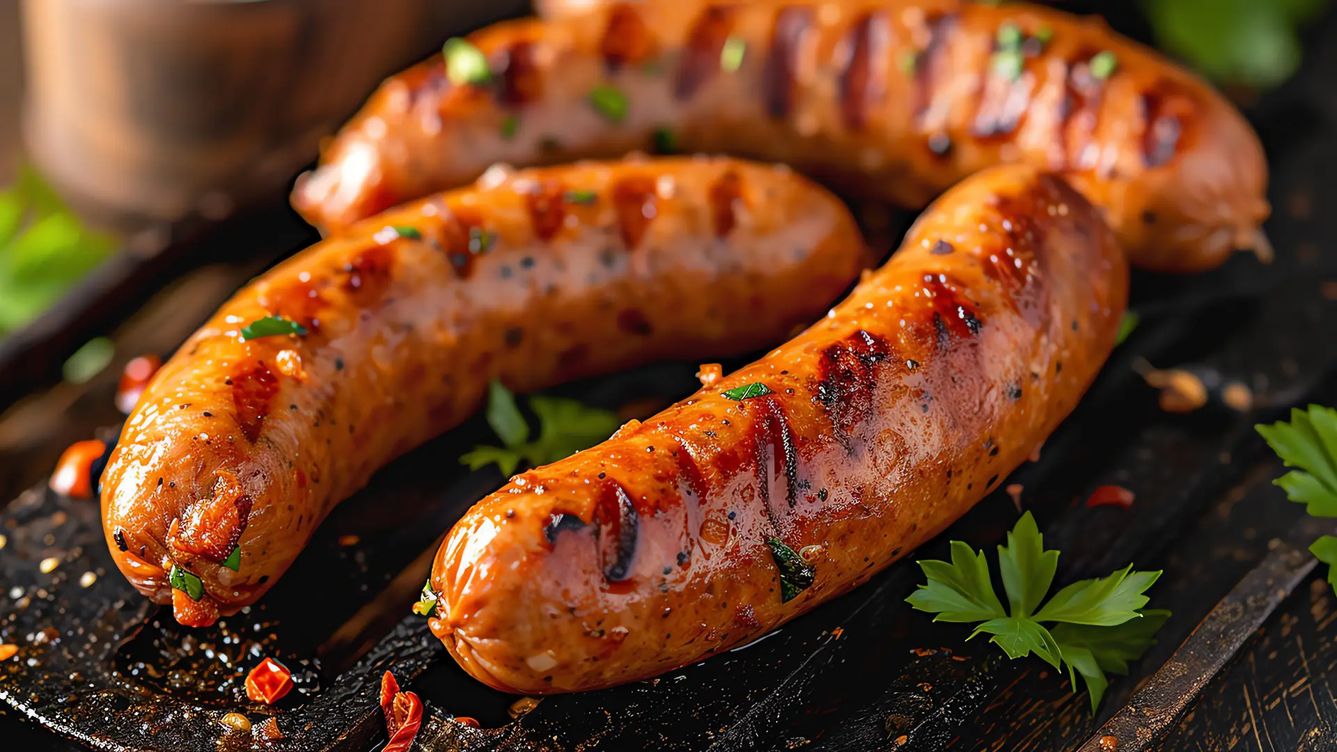 Saucisses grillées PACINI, dorées et savoureuses